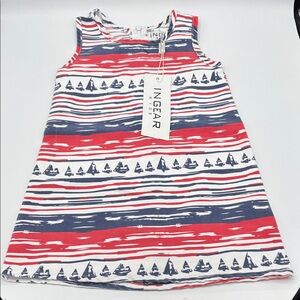 NWT Girl’s Toddler Size 2T Ingear Nautical Sailboat Striped Kids Dress